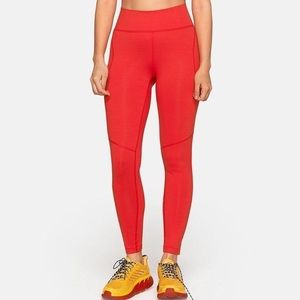Red Tech Sweat 7/8 Leggings